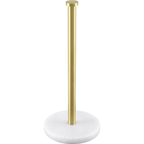 Porte Essuie Tout Marbre sur Pied, Support Essuie Tout Acier Inoxydable SUS304 Doré, Or Brossé, Autonome (1/5)