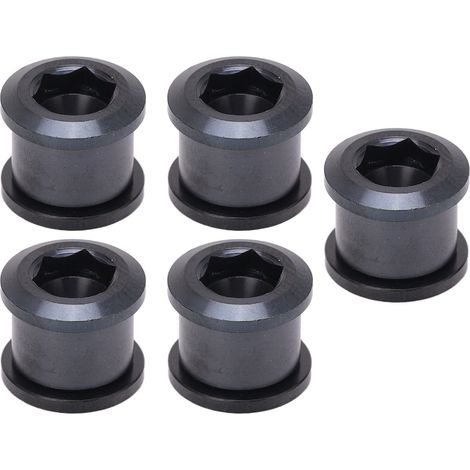 5 vis en titane de 6,5 mm pour plateau de vélo, boulons de roue de chaîne anti-rouille, pour vélo à petites roues, noir (1/5)
