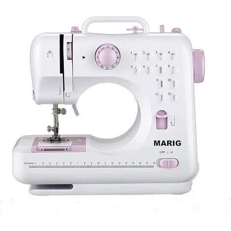 Machine à coudre pour débutants avec 2 fils doubles Couture avec 12 coutures intégrées Mini machine à coudre domestique Machine à coudre électrique portable (1/5)