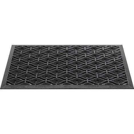 Tapis d'entrée extérieur caoutchouc SAO PAULO 40x60cm Noir