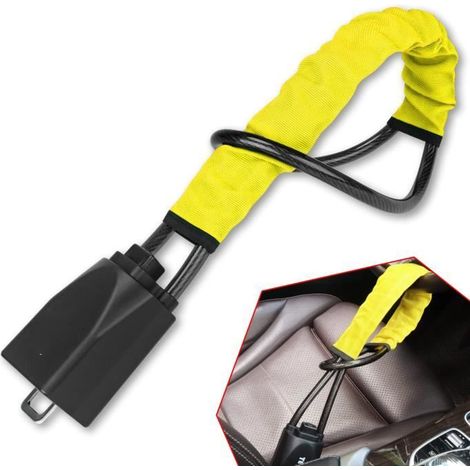Canne Antivol Voiture, Antivol Voiture, Antivol Voiture Volant, Robuste, Ajustement Universel, 3 Clés (JAUNE) (1/4)