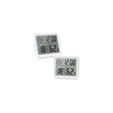 2pcs Thermometer hygrometer thermometre interieur, Digital hygrometer LCD hydrometre intérieur, pour Maison Chambre Bébé Couveuse Vestiaire etc (1/4)
