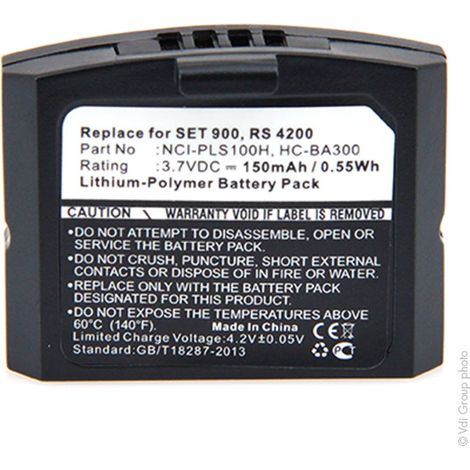 NX - Batterie casque audio 3.7V 150mAh - 500898BA300HC-BA300NCI-PLS100HNCIPL (1/3)
