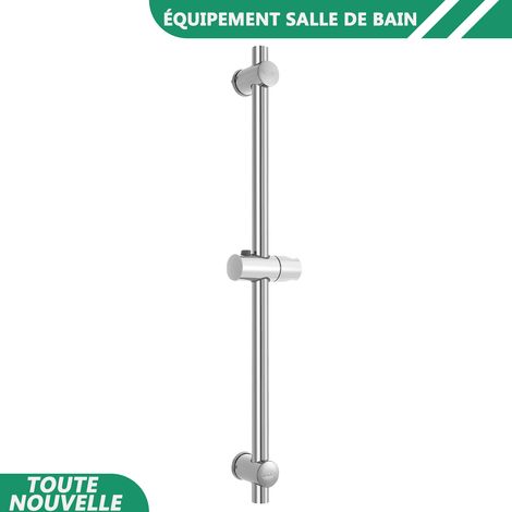 WAOBDLA 66cm/25.98in porte-glissière de tête de rail de douche 304 en acier inoxydable remplacement de support réglable (1/5)