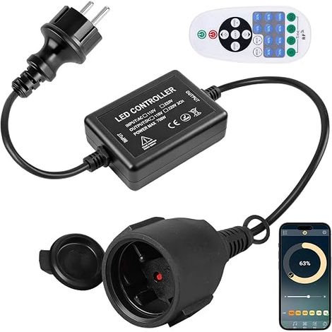 Guirlande lumineuse LED 750 W avec télécommande AC 220-240 V interrupteur variateur d'intensité barres lumineuses lampes intensité variable (1/5)