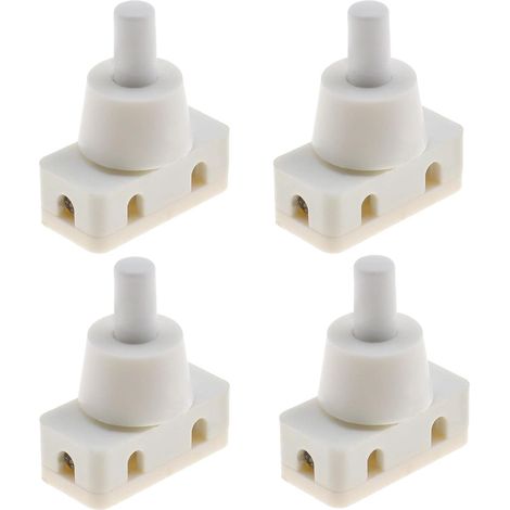 4x Interruptor pulsador de encendido/apagado Interruptor de presión empotrado con cable y tapa de tornillo 220 V  60 Hz 10 A para lámpara de escritorio Diámetro de montaje del enfriador de aire Plásti (1/5)