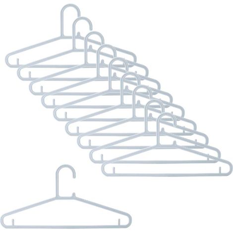 Lot de 10 cintres tubulaires en plastique pour costumes manteaux pantalons chemises Label