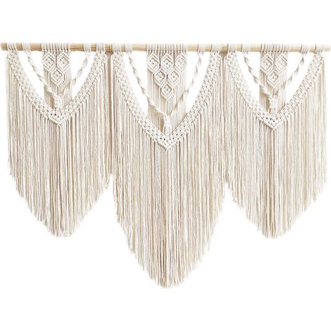 Sollbry Tapiz de pared de macramé bohemio, 110 x 82 cm (1/5)