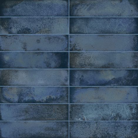 Carrelage effet Zellige Bleu Profond 25x6x0,82 cm Orvian - Mur intérieur (vendu par carton de 0,48 m²) - RO'MA CARRELAGE