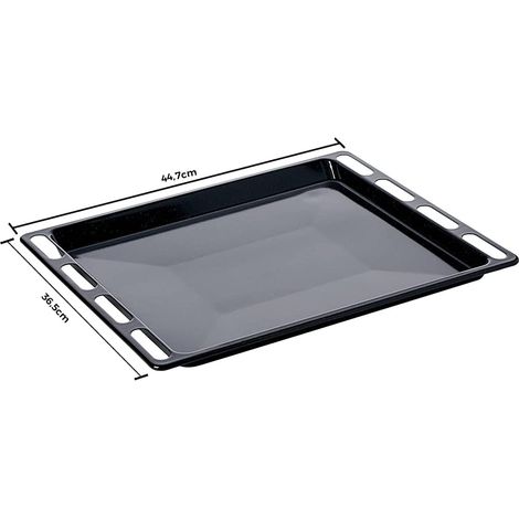 Teglia, Leccarda per Forno Ariston Indesit. Dimensioni 44,7 x 36,5 x 2 cm, Smaltata Nera, Ricambio Originale C00137834