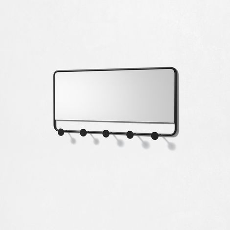 Porte-manteaux avec miroir MIRO blanc (1/4)