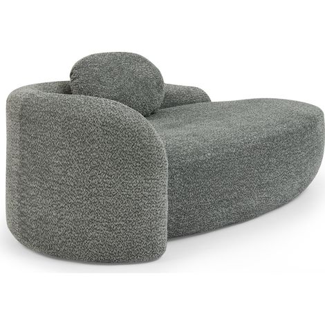 Dunkelgraues Teddy-Stoff-Sofa mit abgerundetem Design 170x96x62 cm MODENUIT (1/5)