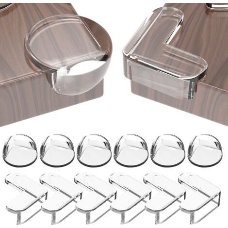 Lot de 12 protections d'angle pour bébé, protections d'angle pour meubles et pare-chocs de sécurité pour bébé (25 x 25 x 20 mm)