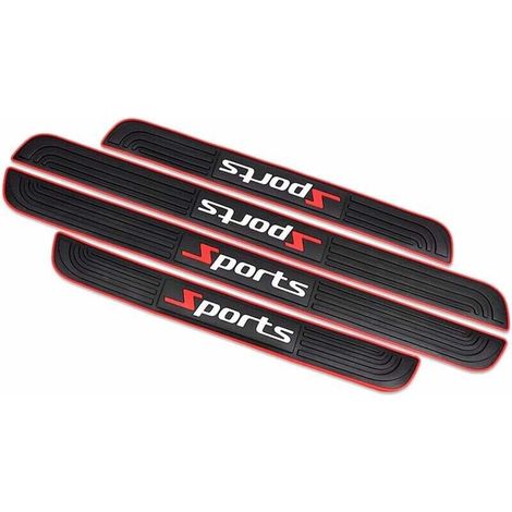 Autocollants Seuil Porte, 4pcs Protection Seuil Portière, Barres Seuil Porte Voiture, Seuil Protecteurs Autocollant, Seuil Porte Voiture, Bandes de protection Anti-salissures Caoutchouc Souple PVC (1/4)