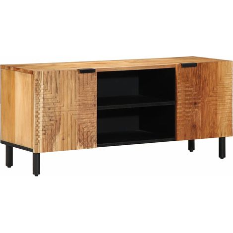 vidaXL Meuble TV 105 x 33 x 46 cm en bois massif d'acacia (1/5)