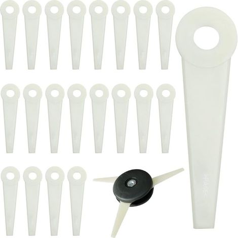Lames de coupe-bordures en plastique – Lot de 20 pièces compatibles avec toutes les tondeuses, résistantes et légères (1/5)