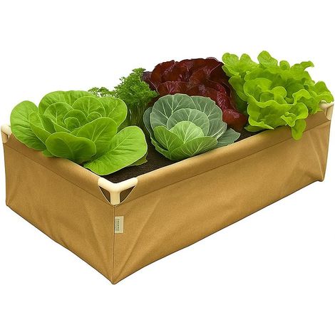 Jardinière en feutre géotextile sable GREENCUBE -  Bac de 122x122x30cm - Tube PVC Ø20