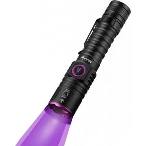 SV87 5W Lampe Torche UV LED 395nm Type C USB Rechargeable Zoom Lampe Portatif Ultraviolet Lumiere Noire Détecteur D'urine pour Resine, Pêche, Scorpion, Minéraux, Ambre avec Batterie