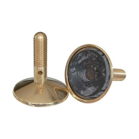 PIEDINO REGOLABILE RIALZATO X MOBILI - OTTONE LUCIDO/GOMMA D.MM 60 H.MM 60 MM 12X28- 6 pezzi