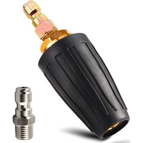 Embouts de nettoyeur haute pression Buse turbo Nettoyeur haute pression 3000 PSI Max Buse de nettoyeur haute pression rotative avec connexion rapide 1/4'' pour nettoyer les surfaces en (1/4)