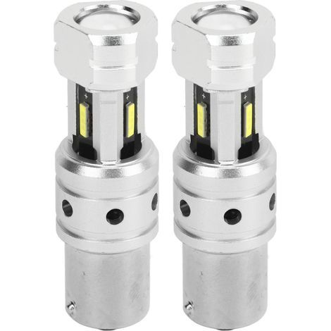 2 Ampoules LED 1156 100W 2400LM Blanc 6000K Feu de Recul Clignotant pour Voiture Camion Camping-Car (1/5)