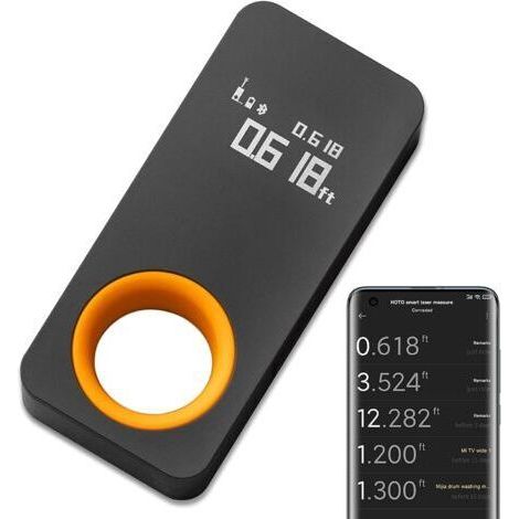 98ft Laser Rangefinder, Portable Mini Digital Laser, Accuracy ±2mm, Bluetooth, OLED Display, Length Measurement (1/5)