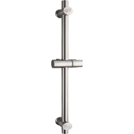 Barre de douche, Barre de douche en acier inoxydable 304 avec supports de fixation réglables en hauteur et en angle, brossé, hauteur totale 660 mm (1/5)