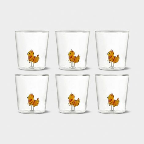 Set de 6 verres en verre décorés artisanaux Loli (1/2)
