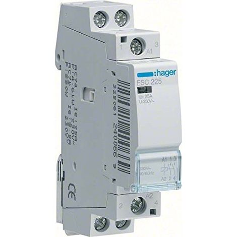Hager ESC227 contattore modulare nero o grigio 25A 230V