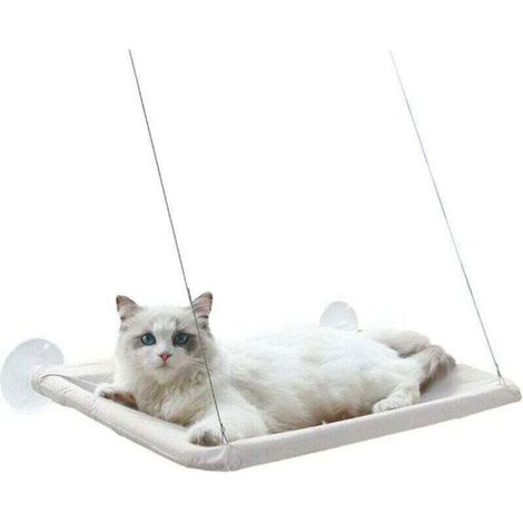 Étagère de repos pour chat - ZOR® - Montée sur fenêtre - Siège ensoleillé - Peu encombrant - Ventouses robustes (1/5)