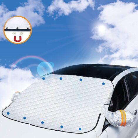QORVA-Couverture de Pare-Brise de Voiture - Fixation magnétique - Pliable et Amovible - pour Pare-Brise de Voiture - Protection Contre la Neige, la Glace, Le Gel, la poussière et Le Soleil (1/5)