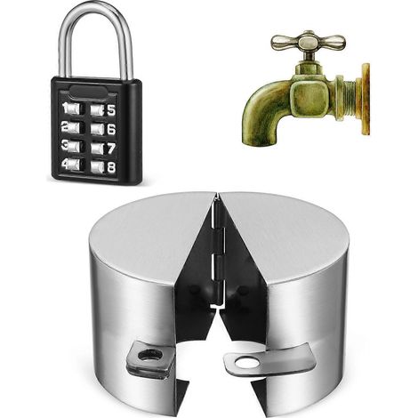 Lot de 4 verrous de robinet extérieur avec cadenas à code pour une protection optimale (1/5)