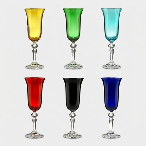 Lot de 6 flûtes à champagne en verre Made in Italy Zaccaria (1/2)