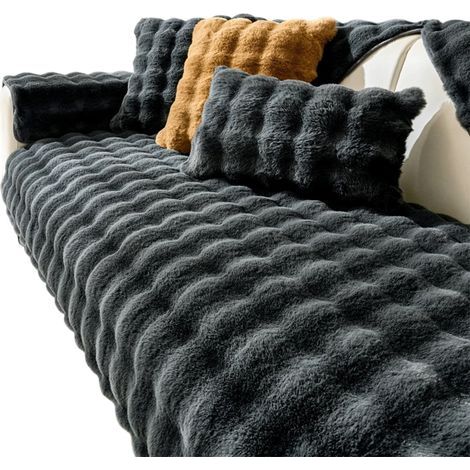 Housse de Canapé Luxueuse en Imitation Lapin Antidérapante. Adaptée aux Animaux. Facile à Nettoyer pour un Confort Optimal (1/5)