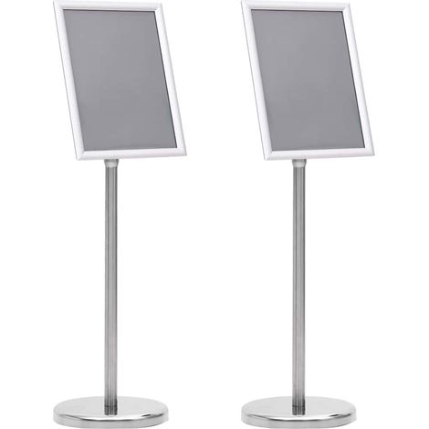Plakatständer 2 pcs Silber 32,7 x 24 x 108 cm Aluminium