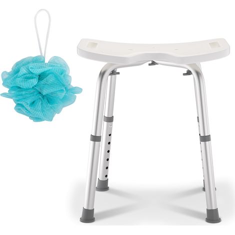 Swanew – Siège de douche réglable en hauteur 41-56 cm – Charge max 136 kg – Pieds antidérapants en aluminium – Conception ergonomique en HDPE (1/5)