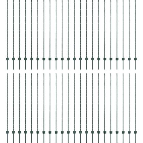 Poteaux de clôture 44 pcs U-Channel vert 200 cm acier CFW6828634 (1/5)