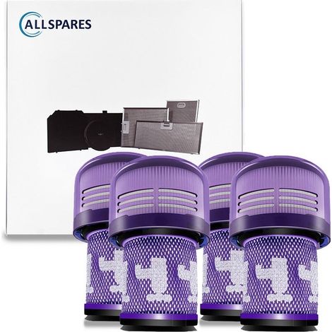 Filtro HEPA AllSpares (4 uds.) 971517-01 para aspiradoras compatibles con Dyson V12 Slim / Detect Slim (1/4)