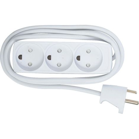 Regleta danesa MicroConnect de 3 enchufes y 5 m