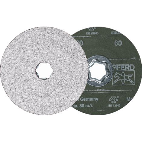 PFERD TOOLS COMBICLICK Keramikkorn Fiberscheibe Ø 115 mm CO-ALU60 für weiche NE Metalle 25 Stk