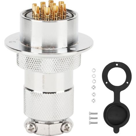 Fiche de connexion aviation 10 broches AC DC 250V, compacte et stable, résistante aux branchements/débranchements, taille réduite pour usage intensif. (1/5)