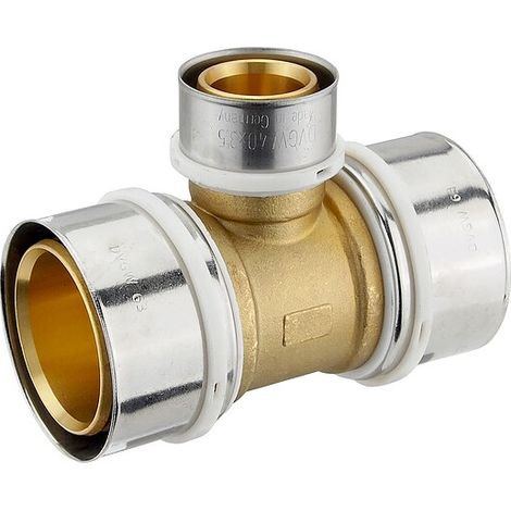 Pressfitting-T-Stück - Mittelabgang reduziert - 63 x 4,5 - 40 x 3,5 - 63 x 4,5 mm für MV-Rohr