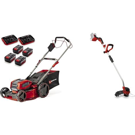 Tondeuse à Gazon sans Fil GP-CM 36/47S Li BL (4x4,0Ah) Power X-Change (36V, Coupe 47cm, 65L) 4 Batteries 4,0Ah et 2 Chargeurs Doubles + Coupe-Bordures sans Fil GP-CT 36/35 Li BL