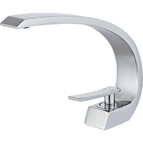 Robinet d'évier aus Chrom-Badezimmer mit Spülbecken, einteiliger Waschtisch mit einzigartiger, milder Waschküche (1/5)