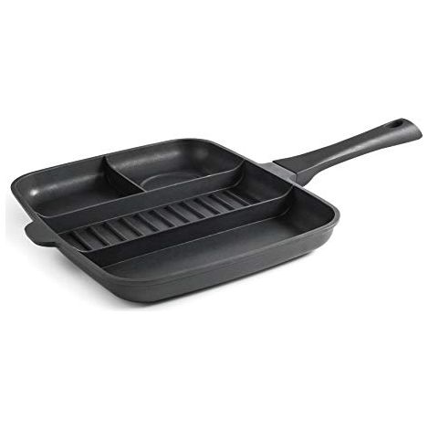 LACOR Gril 4-1 A.Fun.32X26 Padella Titanium Pro con antiaderente, scomparti singoli 4 in 1, alluminio, 32 x 26 cm, 1 liter, Multicolour (1/3)