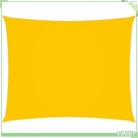 Voile de parasol - FAFEICY - 135595 - Rectangulaire 3x4 m - Tissu Oxford PU - Protection anti-UV - Jaune (1/5)