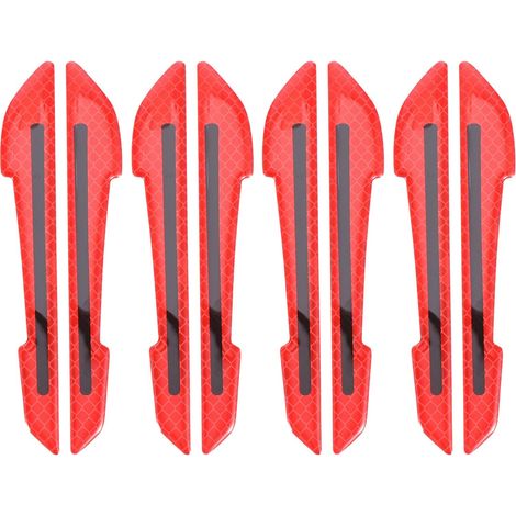 8 Pièces Autocollants Réfléchissants Rouges Nocturne Anti-Collision Bandes Élastiques Imperméables et Sécurité Routière Renforcée pour Portières et Rétroviseurs de Voiture (1/5)