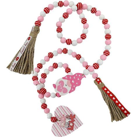 Guirlande de perles en bois pour la Saint-Valentin, 4 pièces, couleurs assorties (1/5)