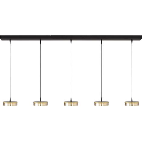 Lampe suspendue à 5 lumières Imperia 160 cm noir avec or - 2041-05-02-02-160-5 (1/3)
