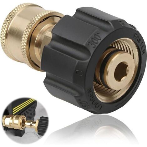 Adaptateur nettoyeur haute pression M22 femelle 14mm vers 1/4" raccord rapide laiton (1/4)